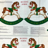 Christmas Rocking Horse Applique Cotton Panel
