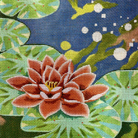 "Water Lily" Hand-Painted Needlepoint Canvas