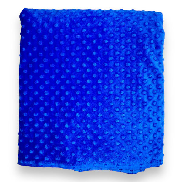 Royal Blue Dot Minky Fabric - 2 yds x 60"
