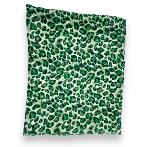 Green Cheetah Voile Fabric - 2 yds x 60"