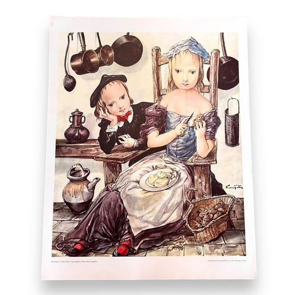 "In the Kitchen” Vintage Print by Tsuguharu Foujita