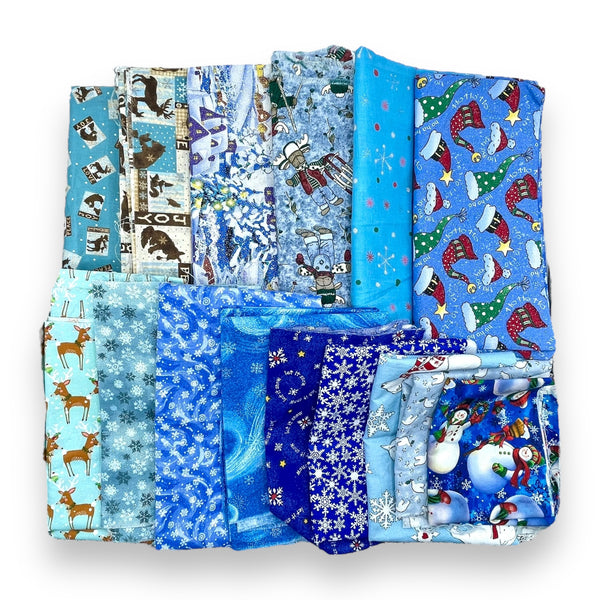 Christmas Blues Cotton Fabric Bundle