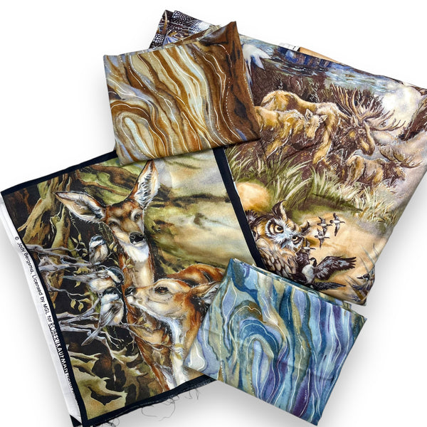 "Painterly" North Woods Animals Quilt Kit