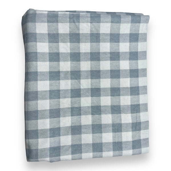 Grey Checked Flannel Fabric - 2 3/4 yd x 42"