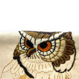 Finish Me! Vintage Crewel Owl Embroidery on Scroll Frame