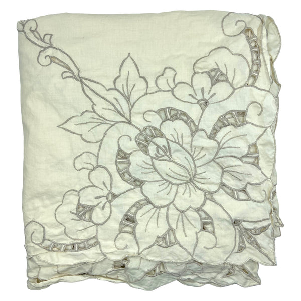 Vintage Embroidered Large Table Linen