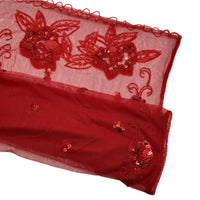 Vintage Red Beaded + Sequined Sheer Shrug
