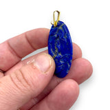 Vintage Lapis Lazuli Carved Pendant With 14K Gold Bail