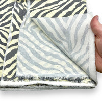 Steel Zebra Cotton Canvas Fabric - 3 1/4 yds x 45"