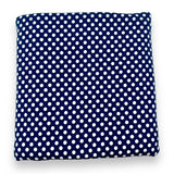 Navy Polka Double Knit Fabric - 3 yds x 60"