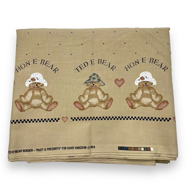 Ted-E-Bear Border Print Cotton Fabric - 4 yds x 44"