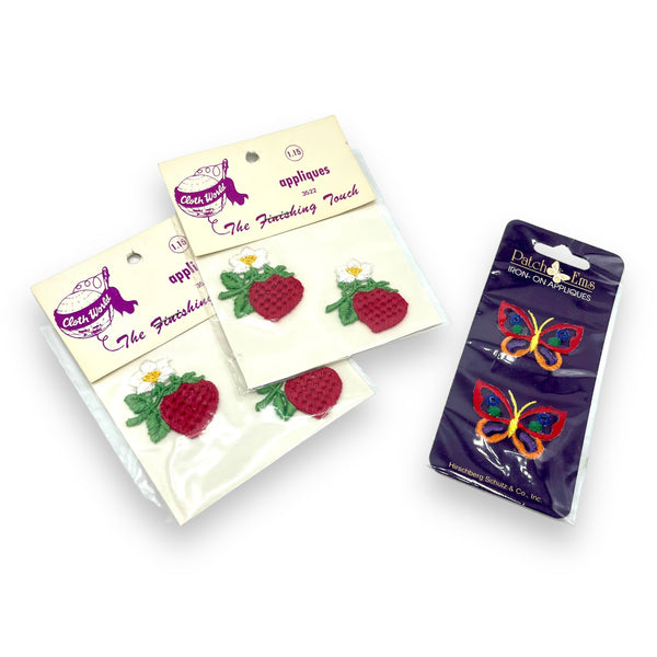 Strawberries + Butterflies Vintage Patch Bundle