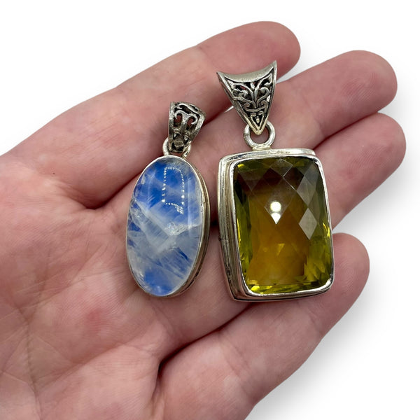 Sterling Silver Stone Pendant Bundle