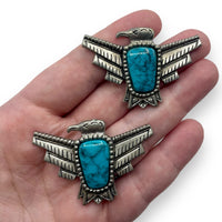 Vintage Thunderbird Stamped Pin + Pendant Set