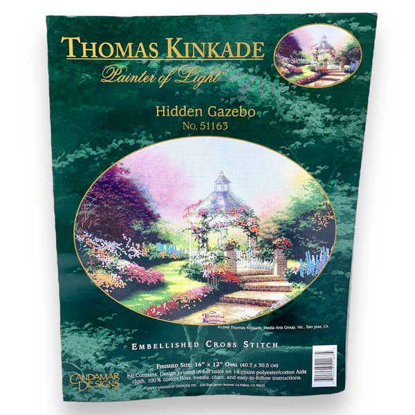 Thomas Kinkade Hidden Gazebo Embellished Cross Stitch Kit