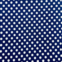 Navy Polka Double Knit Fabric - 3 yds x 60"