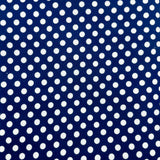 Navy Polka Double Knit Fabric - 3 yds x 60"