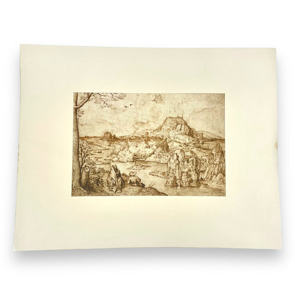 Landscape of the Flight into Egypt by Pieter Bruegel the Elder Vintage Offset Lithograph in Matte