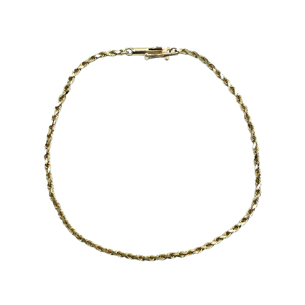 Vintage 14k Gold Rope Chain Bracelet