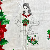 Christmas Greenery Wearable Art Cotton Fabric Panel