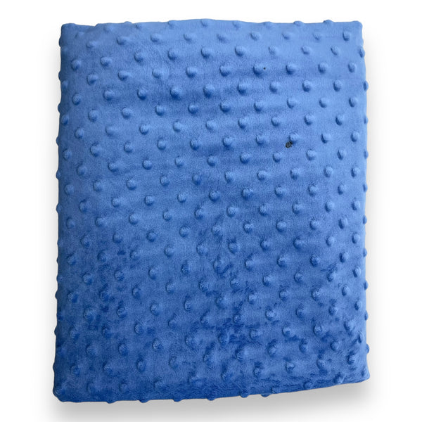 Steel Blue Dot Minky Fabric - 1 yd x 60"