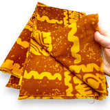 Rust + Amber Abstract Cotton Fabric - 2 3/4 yds x 44"