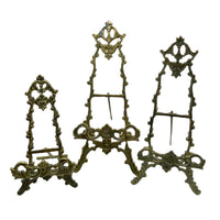 Vintage Ornate Brass Easel Set