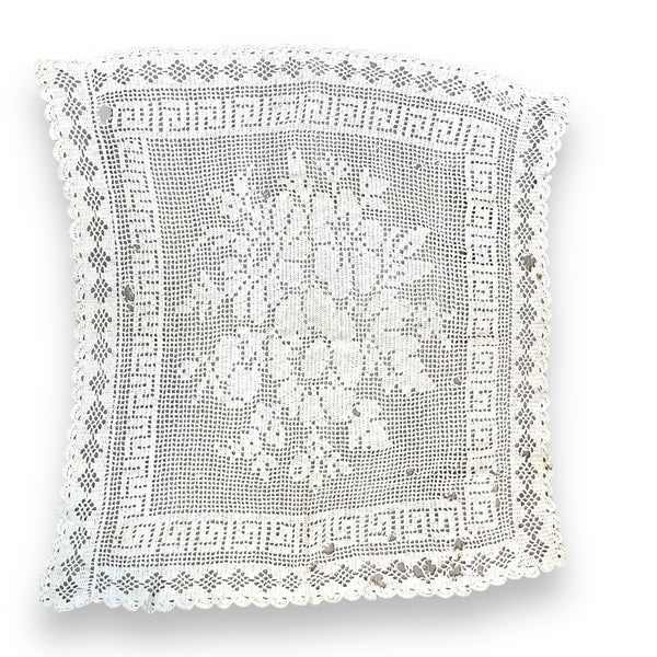 Vintage Handmade Crochet Overlay - 34” x 34”