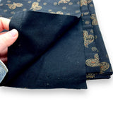 Gold Paisley Single Knit Fabric - 1 yd x 60"