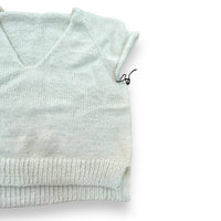 Finish Me! Knitted Off-White Wool Blend Top