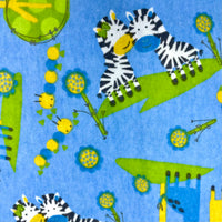 Zoological Garden Blue Flannel Fabric - 7 3/4 yds x 44"