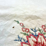 Vintage Carnation Embroidery Pattern Pillow Case Tubing
