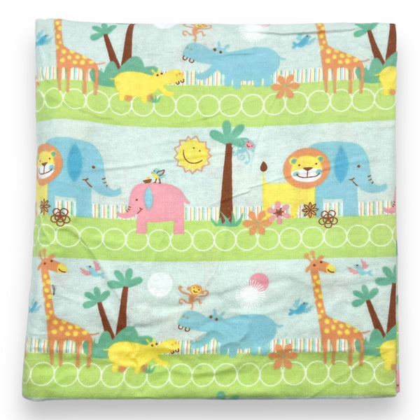 Pastel Zoo Flannel Fabric - 1 yd x 42"