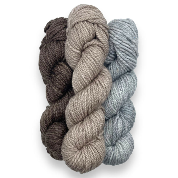 "Neutral Trio" Hand Dyed Yarn Bundle