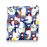 Patriotic Snowmen Interfaced Fabric + Panels