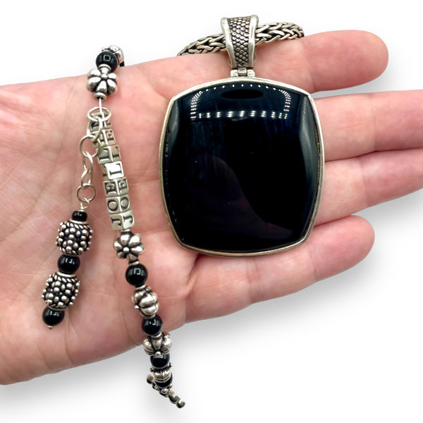 Sterling Silver + Black Onyx Necklace + Bracelet Bundle