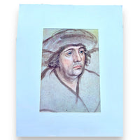 Portrait of a Man In a A Wide-Brimmed Hat by Lucas Cranach Vintage Offset Lithograph in Matte