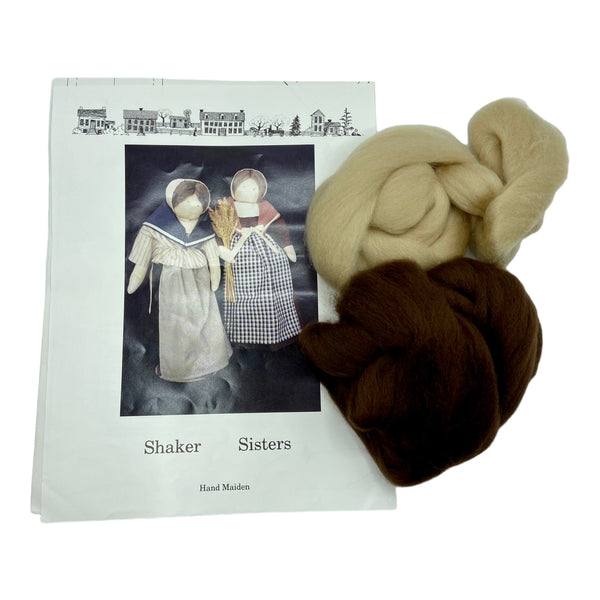 Shaker Sisters Rag Doll Soft Sculpture Pattern + Wool Bundle