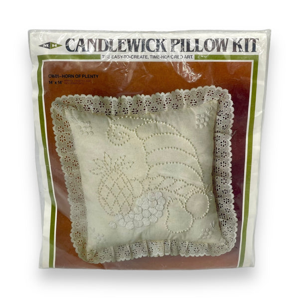 Vintage "Horn of Plenty" Candlewicking Pillow Kit