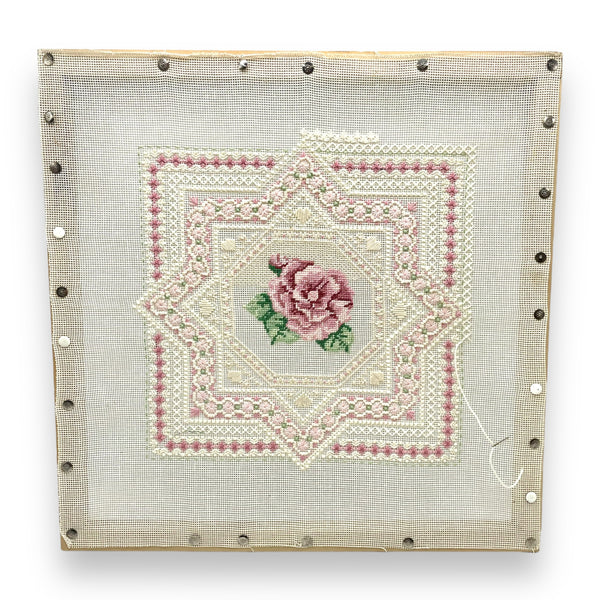 Finish Me "Camellia in Lace" Needlepoint + Frame