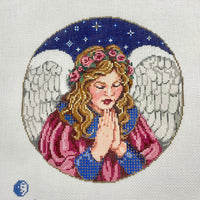 Angel in Prayer Handpainted Needlepoint Canvas