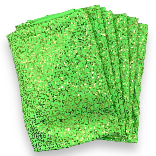 Sequined Lime Stretch Fabric Bundle