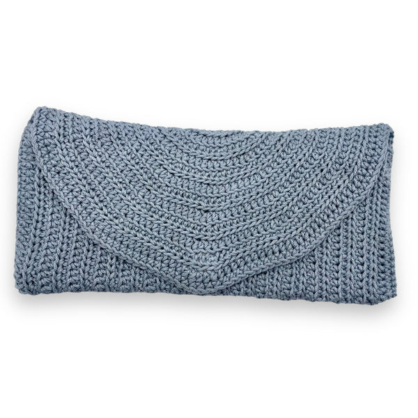 Handmade Crochet Grey Clutch