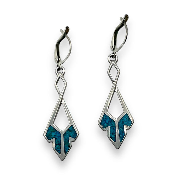 Turquoise Chip Inlay Earrings