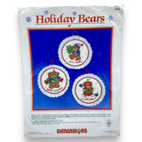 Holiday Bears Christmas Ornaments Counted Cross Stitch Kit