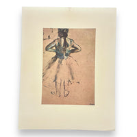 Ballet Dancer Facing Inward by Degas Vintage Offset Lithograph in Matte