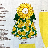Vintage Sunflower Doll Fabric Panel