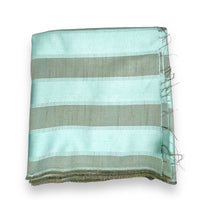 Soft Blue Stripe Silky Curtain Fabric - 6 yds x 60"