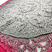 Pink + Gray Crochet Square Mandala