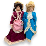 Vintage "Anneliese + Erika" Porcelain Doll Pair